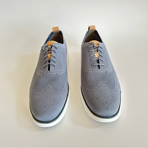 Cole Haan 2.ZeroGrand Stitchlite Knit Wingtip Ironstone Vapor Gray White 13 NIB - Picture 6 of 16
